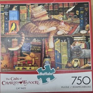 Cats Of Charles Wysocki-" Cat Tales"- 750 Piece Jigsaw Buffalo Games Puzzle